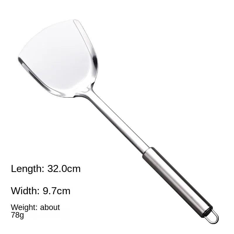 Durable Stainless Steel Wok Long Handle Kitchen Gadgets Kitchen Cooking Set Steak Shovel Cooking Tools