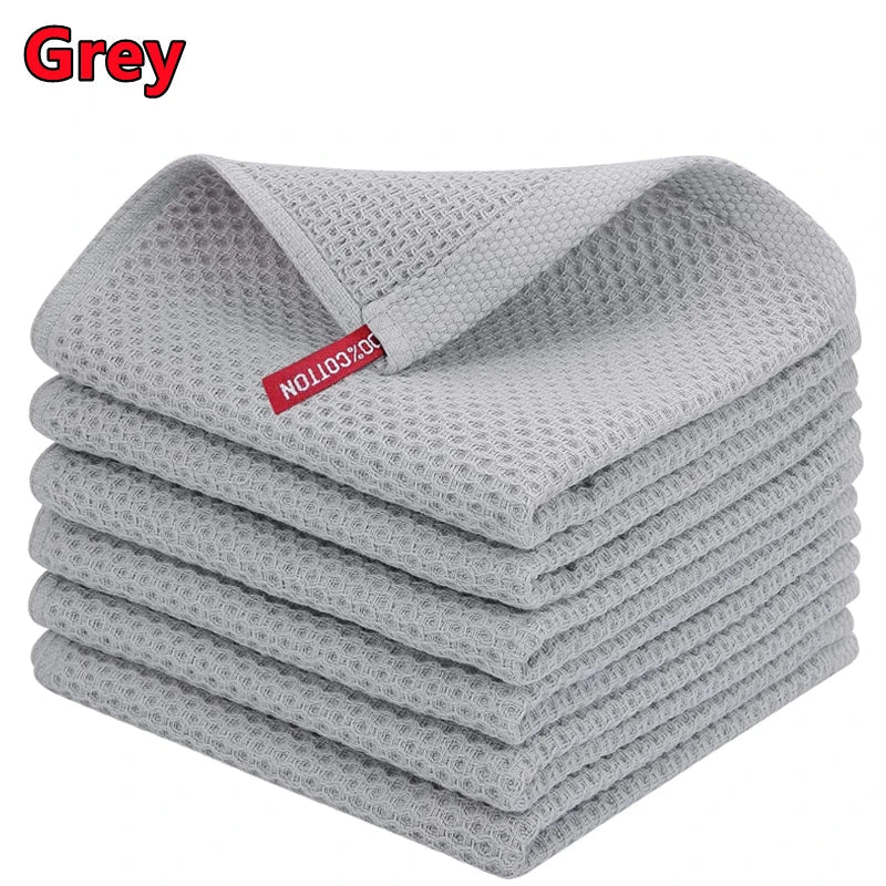 New 100% Cotton Dish cloth Ultra Soft Absorbent Kitchen Towel Household Cleaning Cloth Kitchen Tools Gadgets Wash Cloth Dish Rag