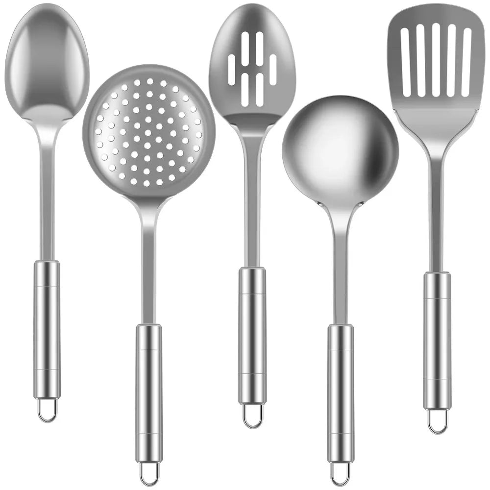 Durable Stainless Steel Wok Long Handle Kitchen Gadgets Kitchen Cooking Set Steak Shovel Cooking Tools