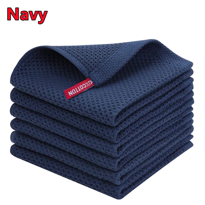 New 100% Cotton Dish cloth Ultra Soft Absorbent Kitchen Towel Household Cleaning Cloth Kitchen Tools Gadgets Wash Cloth Dish Rag
