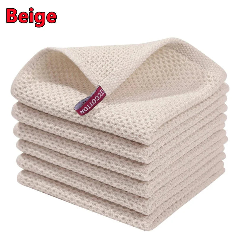 New 100% Cotton Dish cloth Ultra Soft Absorbent Kitchen Towel Household Cleaning Cloth Kitchen Tools Gadgets Wash Cloth Dish Rag