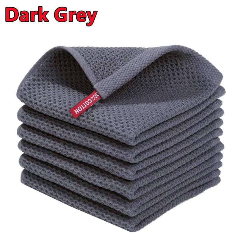 New 100% Cotton Dish cloth Ultra Soft Absorbent Kitchen Towel Household Cleaning Cloth Kitchen Tools Gadgets Wash Cloth Dish Rag