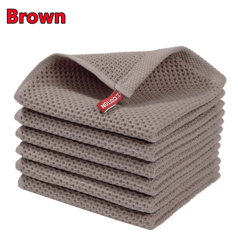 New 100% Cotton Dish cloth Ultra Soft Absorbent Kitchen Towel Household Cleaning Cloth Kitchen Tools Gadgets Wash Cloth Dish Rag